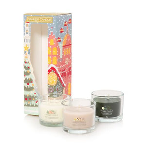 CANDELE 3 VOTIVE IN VETRO - Yankee Candle - Confezione Regalo - PASSPORT TO THE HOLIDAYS